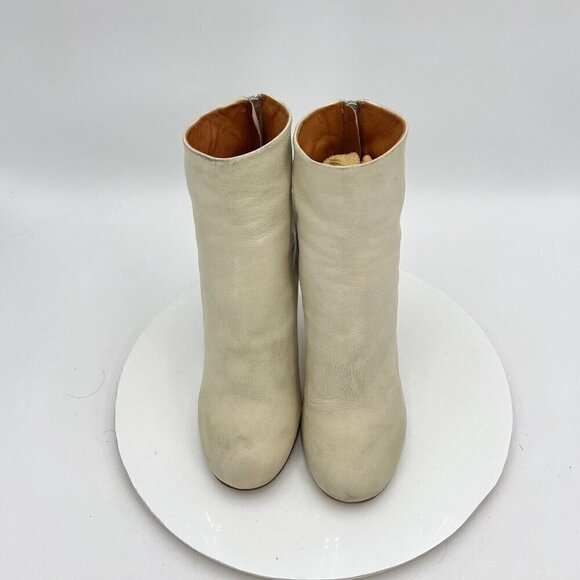 Officine Creative Women Size EU 39 Us 9 Cream Tan Suede Back Zip Ankle Boot - Picture 3 of 16